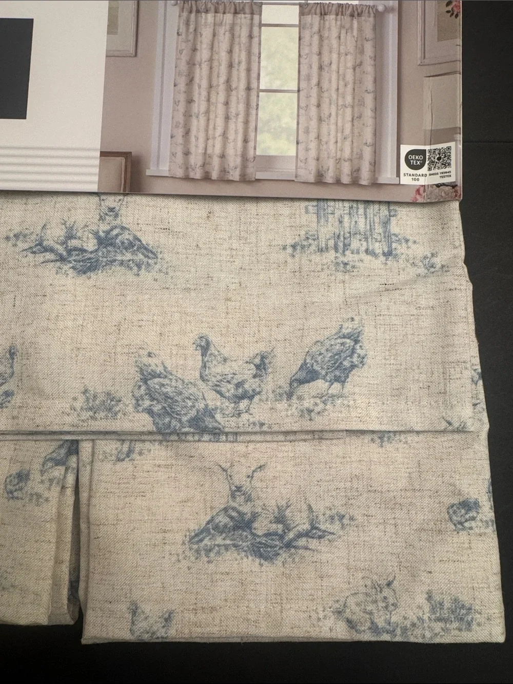 THE FARMHOUSE by Rachel Ashwell Set of 3 Cafe Curtains/Valance -Light Filtering